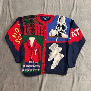 Vintage 90s Birch Bros Cardigan Sweater Womens Small Multicolor Button Front NWT